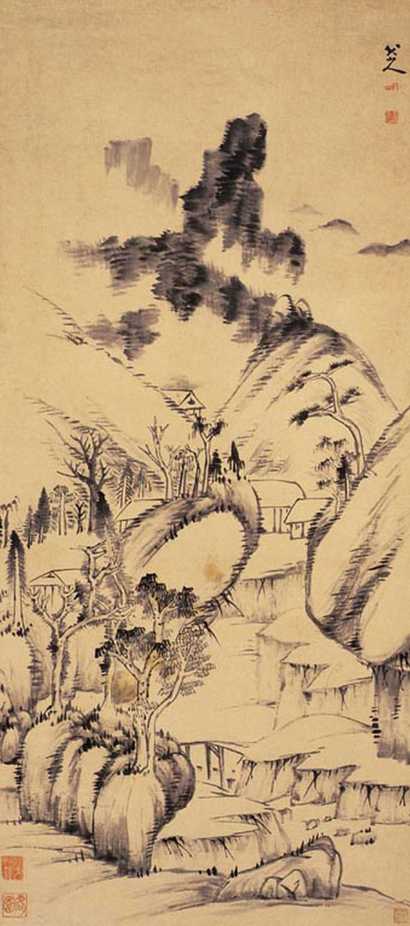 八大山人（款） 山水 立轴